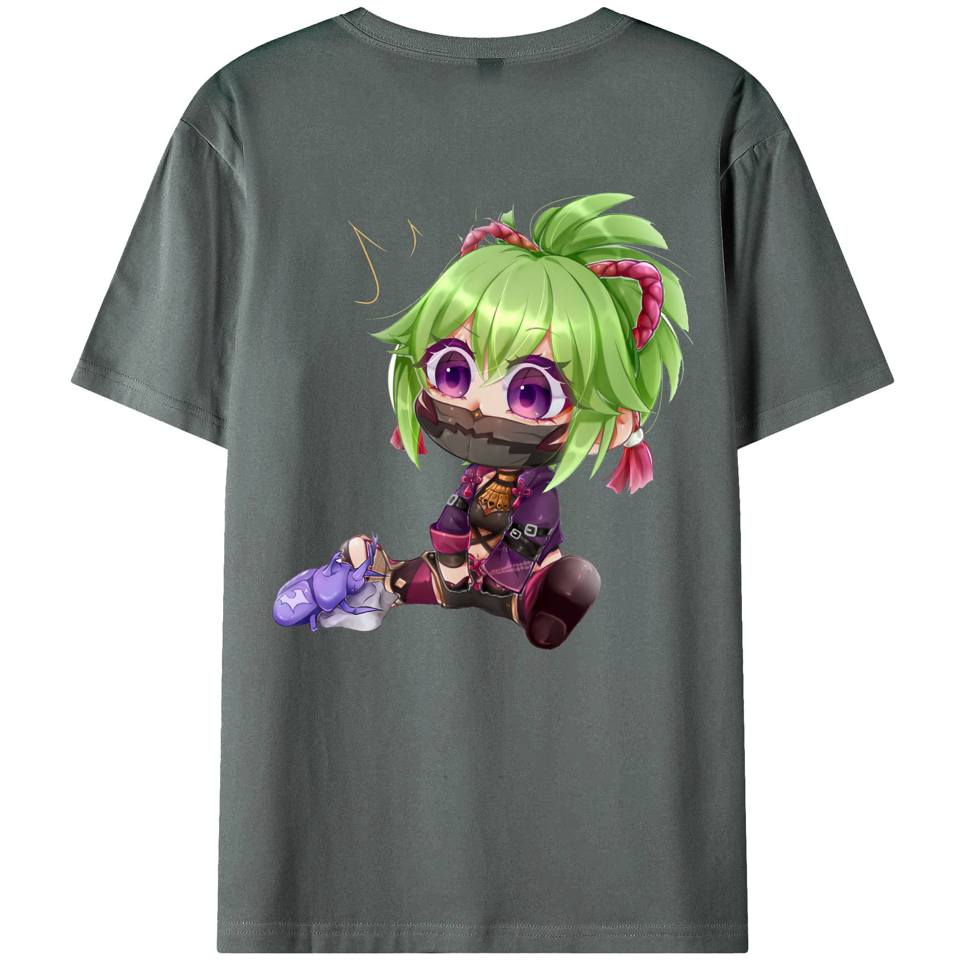げんし神  久岐忍 くき しのぶ genshin Kuki Shinobu 綿100％ メンズ半袖Tシャツ（バックプリント） 通気性